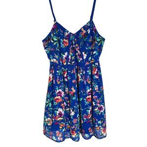Nicole by Nicole Miller‎ Womens Blue Floral Sundress Sleeveless Size 14 NWT